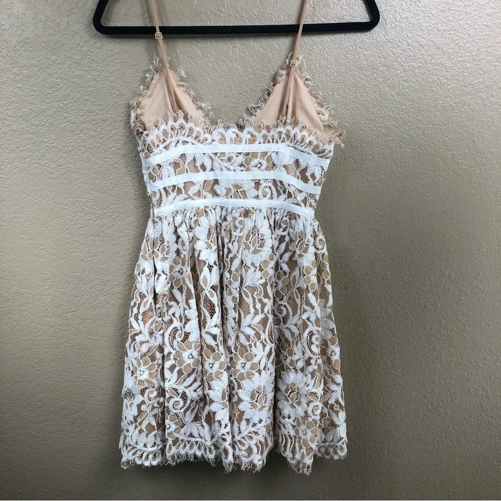 NBD Give it Up lace fit and flare mini dress!